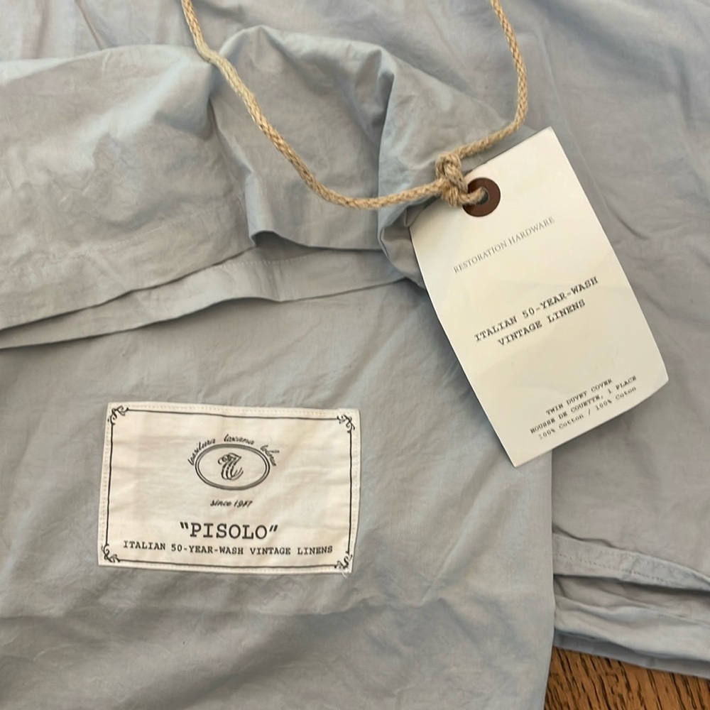 Restoration Hardware light blue Twin Duvet Cover